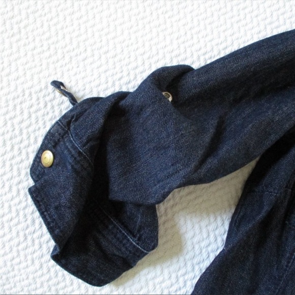 DKNY JEAN DENIM DRESS Dark Blue Women’s M drawstring 💖 - Picture 9 of 12